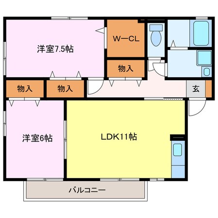 グランヴェールＡの物件間取画像